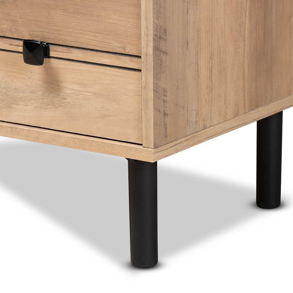 Patterson Modern and Contemporary Oak Brown Finished 3-Drawer Kitchen Storage Cabinet FredCo