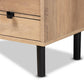 Patterson Modern and Contemporary Oak Brown Finished 3-Drawer Kitchen Storage Cabinet FredCo