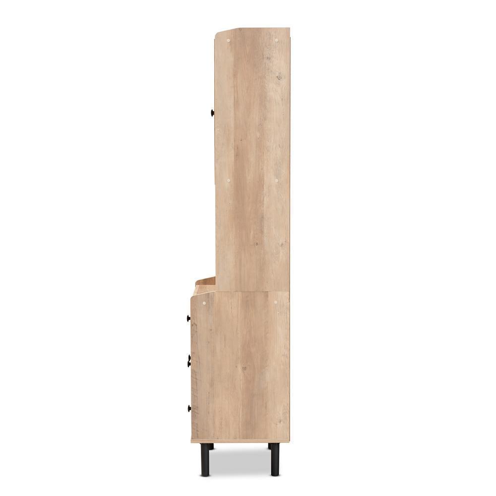 Patterson Modern and Contemporary Oak Brown Finished 3-Drawer Kitchen Storage Cabinet FredCo