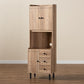 Patterson Modern and Contemporary Oak Brown Finished 3-Drawer Kitchen Storage Cabinet FredCo