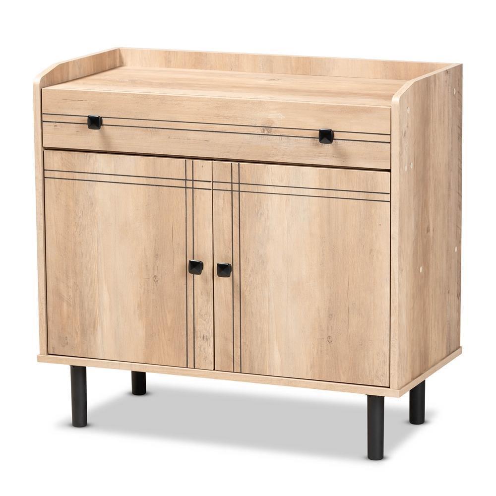 Patterson Modern and Contemporary Oak Brown Finished Wood 2-Door Kitchen Storage Cabinet FredCo
