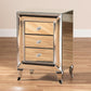 Pauline Contemporary Glam and Luxe Mirrored 3-Drawer Nightstand FredCo