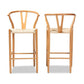 Paxton Modern and Contemporary Natural Brown Finished Wood 2-Piece Counter Stool Set FredCo
