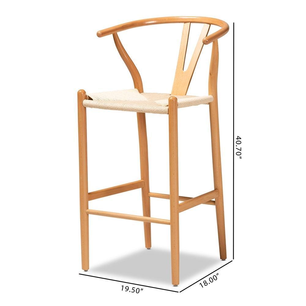 Paxton Modern and Contemporary Natural Brown Finished Wood 2-Piece Counter Stool Set FredCo