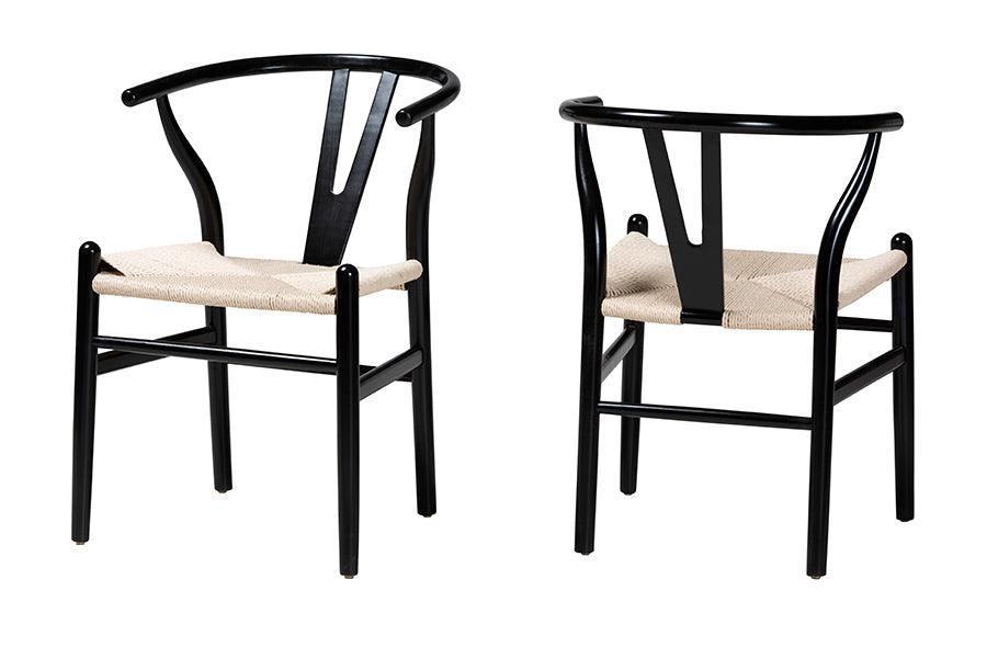 Paxton Modern Black Finished Wood 2-Piece Dining Chair Set FredCo