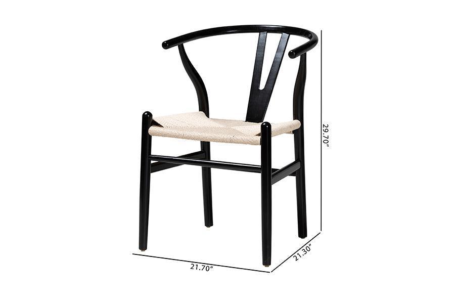 Paxton Modern Black Finished Wood 2-Piece Dining Chair Set FredCo