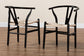 Paxton Modern Black Finished Wood 2-Piece Dining Chair Set FredCo
