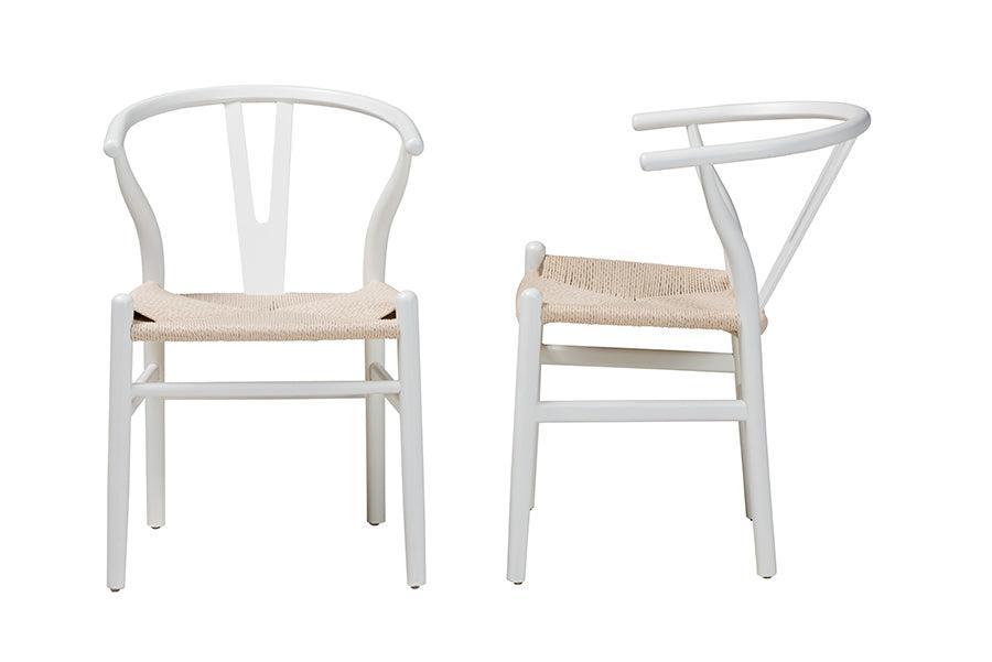 Paxton Modern White Finished Wood 2-Piece Dining Chair Set FredCo