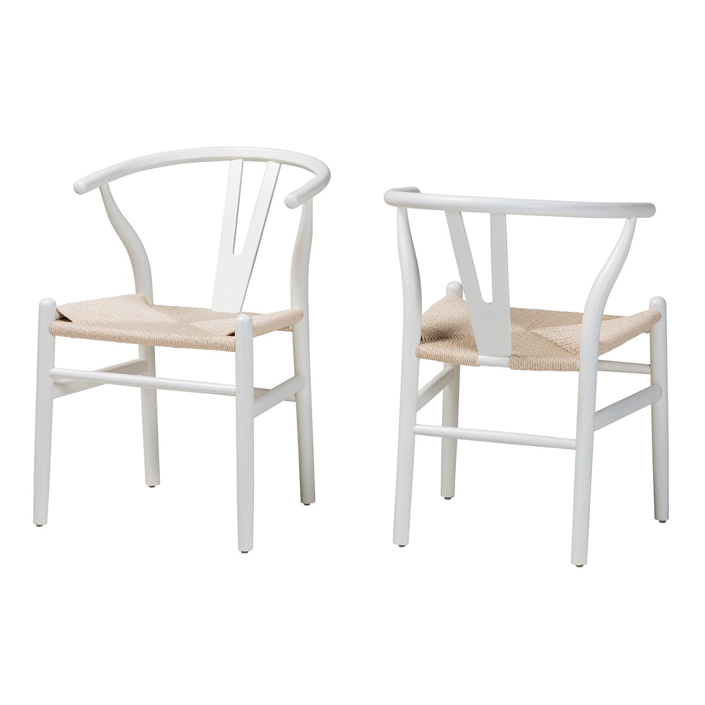 Paxton Modern White Finished Wood 2-Piece Dining Chair Set FredCo