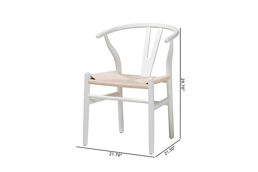 Paxton Modern White Finished Wood 2-Piece Dining Chair Set FredCo