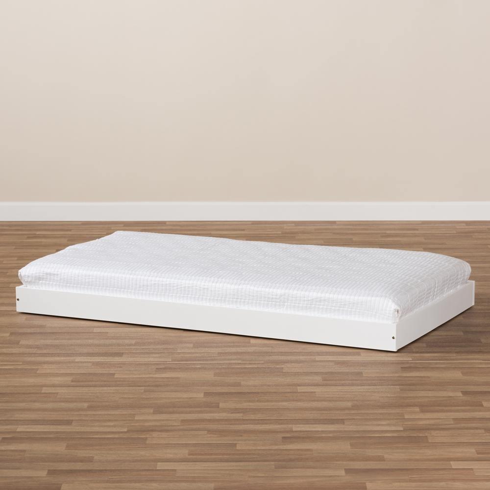 Payton Modern and Contemporary White-Finished Twin Trundle FredCo