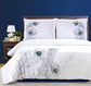 Peacock 100% Cotton Embroidered Duvet Cover and Pillow Sham Set FredCo