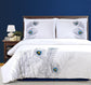 Peacock 100% Cotton Embroidered Duvet Cover and Pillow Sham Set FredCo