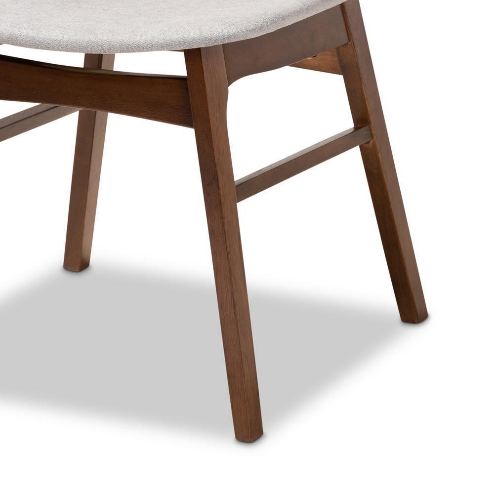 Pearson Mid-Century Grey Fabric Upholstered and Walnut Brown Finished Wood 5-Piece Dining Set with Faux Marble Table FredCo