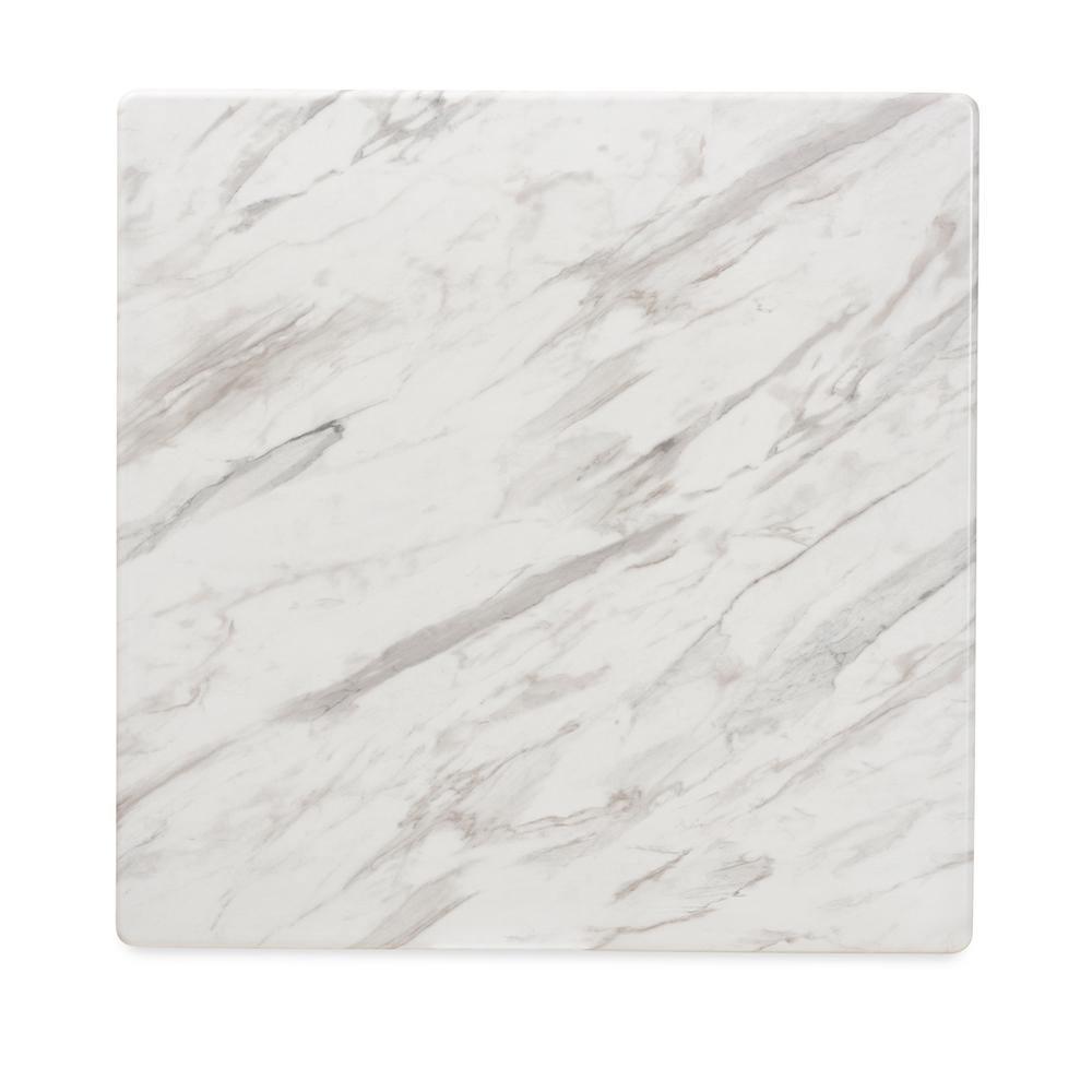 Pearson Mid-Century Grey Fabric Upholstered and Walnut Brown Finished Wood 5-Piece Dining Set with Faux Marble Table FredCo