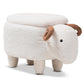 Pecora Contemporary Wool Upholstered Sheep Storage Ottoman FredCo