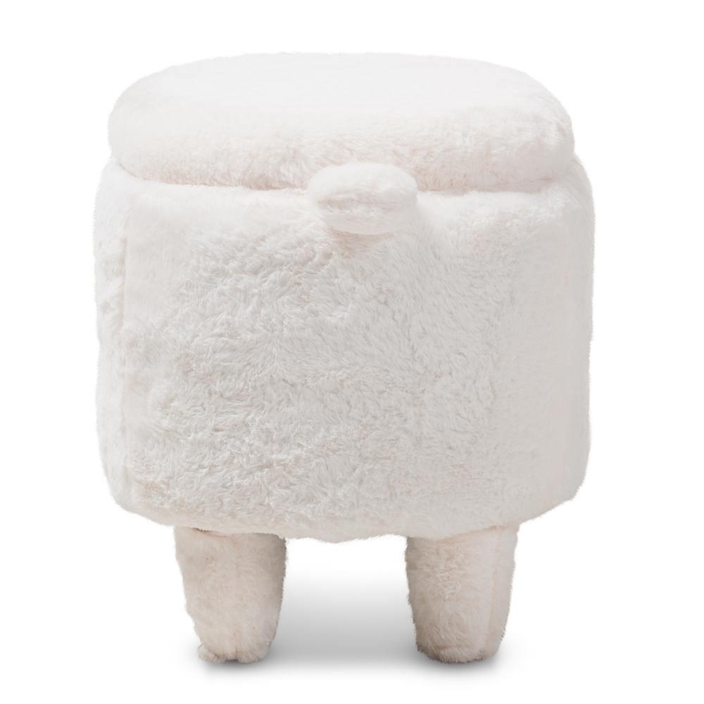 Pecora Contemporary Wool Upholstered Sheep Storage Ottoman FredCo