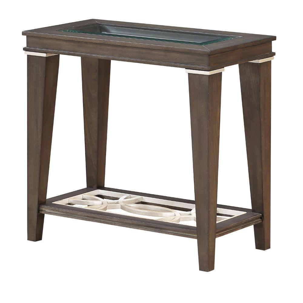 Peregrine Accent Table Walnut & Glass FredCo