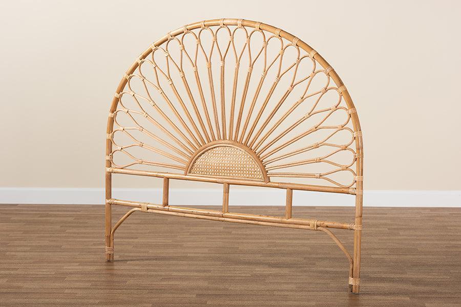 Perenna Modern Bohemian Natural Rattan Queen Size Standalone Headboard FredCo