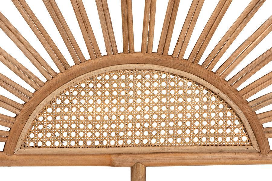 Perenna Modern Bohemian Natural Rattan Queen Size Standalone Headboard FredCo