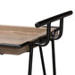 Perilla Modern Rustic and Industrial Oak Brown Finished Wood and Black Finished Metal 2-Tier Wine Serving Cart FredCo