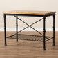 Perin Vintage Rustic Industrial Style Wood and Bronze-Finished Steel Multipurpose Kitchen Island Table FredCo