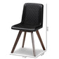 Pernille Modern Transitional Black Faux Leather Upholstered Walnut Finished 4-Piece Wood Dining Chair Set FredCo