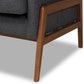 Perris Mid-Century Modern Dark Grey Fabric Upholstered Walnut Finished Wood 3-Piece Living Room Set FredCo