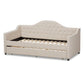Perry Modern and Contemporary Light Beige Fabric Daybed with Trundle FredCo