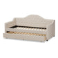 Perry Modern and Contemporary Light Beige Fabric Daybed with Trundle FredCo