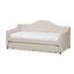 Perry Modern and Contemporary Light Beige Fabric Daybed with Trundle FredCo
