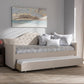 Perry Modern and Contemporary Light Beige Fabric Daybed with Trundle FredCo