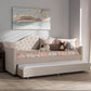 Perry Modern and Contemporary Light Beige Fabric Daybed with Trundle FredCo