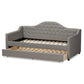 Perry Modern and Contemporary Light Grey Fabric Daybed with Trundle FredCo