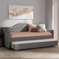Perry Modern and Contemporary Light Grey Fabric Daybed with Trundle FredCo