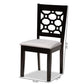 Peter Modern and Contemporary Grey Fabric Upholstered and Dark Brown Finished Wood 4-Piece Dining Chair Set FredCo