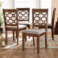 Peter Modern and Contemporary Grey Fabric Upholstered and Walnut Brown Finished Wood 4-Piece Dining Chair Set FredCo
