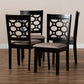 Peter Modern and Contemporary Sand Fabric Upholstered and Dark Brown Finished Wood 4-Piece Dining Chair Set FredCo