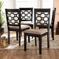 Peter Modern and Contemporary Sand Fabric Upholstered and Dark Brown Finished Wood 4-Piece Dining Chair Set FredCo
