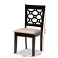 Peter Modern and Contemporary Sand Fabric Upholstered and Dark Brown Finished Wood 4-Piece Dining Chair Set FredCo