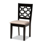 Peter Modern and Contemporary Sand Fabric Upholstered and Dark Brown Finished Wood 4-Piece Dining Chair Set FredCo