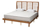 Petra Mid-Century Modern Ash Walnut Finished Wood King Size Platform Bed FredCo