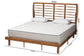 Petra Mid-Century Modern Ash Walnut Finished Wood King Size Platform Bed FredCo