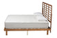 Petra Mid-Century Modern Ash Walnut Finished Wood King Size Platform Bed FredCo