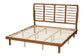 Petra Mid-Century Modern Ash Walnut Finished Wood King Size Platform Bed FredCo