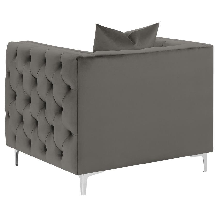 Phoebe 3-piece Tufted Tuxedo Arms Living Room Set Urban Bronze 509881-S3 Coaster FredCo
