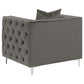 Phoebe 3-piece Tufted Tuxedo Arms Living Room Set Urban Bronze 509881-S3 Coaster FredCo