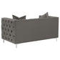 Phoebe 3-piece Tufted Tuxedo Arms Living Room Set Urban Bronze 509881-S3 Coaster FredCo
