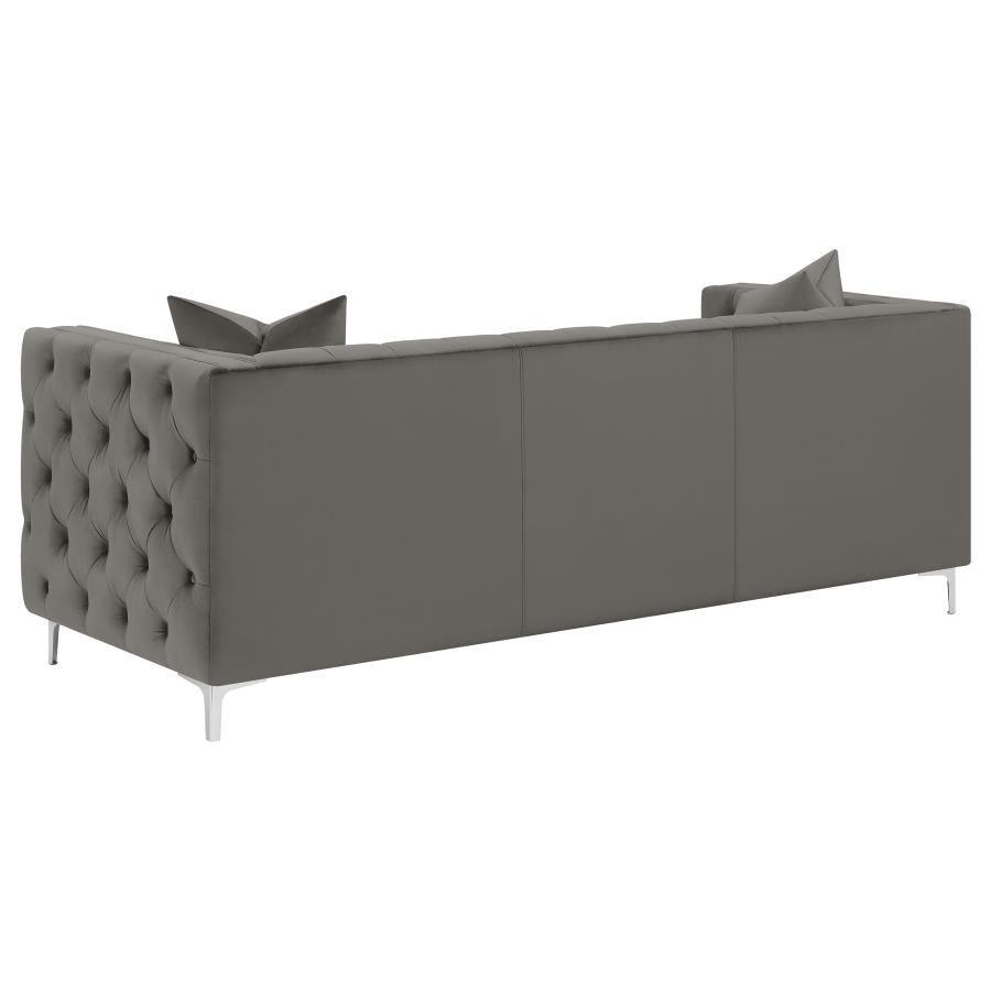 Phoebe 3-piece Tufted Tuxedo Arms Living Room Set Urban Bronze 509881-S3 Coaster FredCo