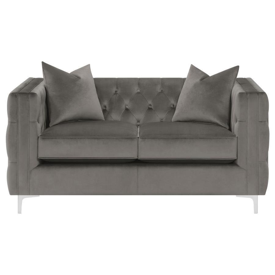 Phoebe 3-piece Tufted Tuxedo Arms Living Room Set Urban Bronze 509881-S3 Coaster FredCo